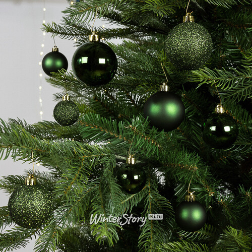 Набор пластиковых шаров Luminous - Зеленый Бархат, 4-6 см, 30 шт Winter Deco