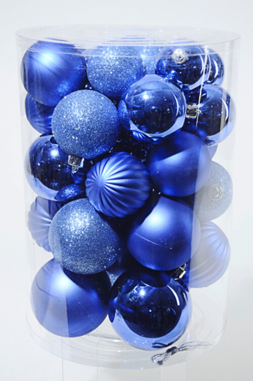 Набор пластиковых шаров Grande Collection - Синий 34 шт, mix Kaemingk
