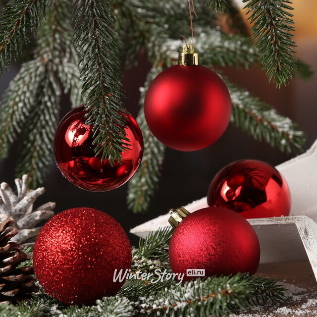 Коллекция пластиковых шаров Gracy - Red 6 см, 30 шт, mix Winter Deco