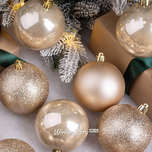Набор пластиковых шаров Grande Collection - Перламутровый, 8 см, 34 шт Winter Deco