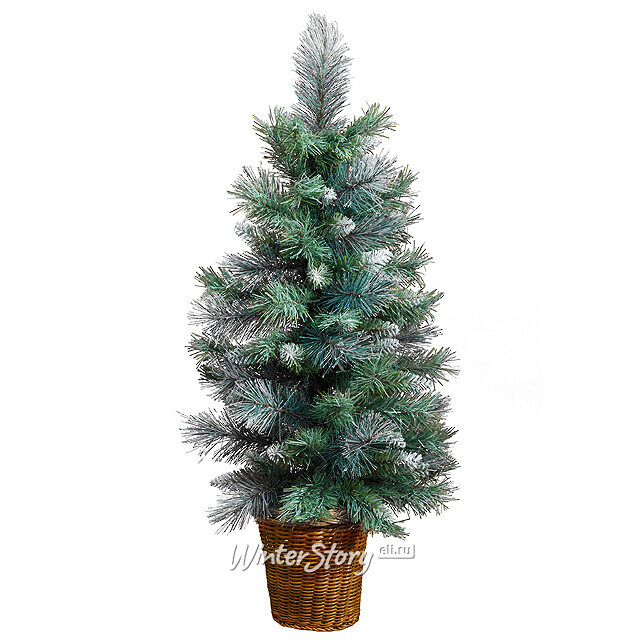 Елка настенная голубая серебристая в корзине 76 см, ПВХ + ЛЕСКА Holiday Classics