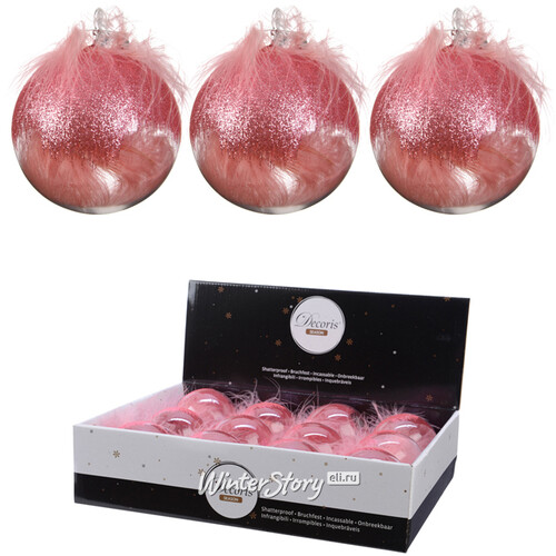 Набор пластиковых шаров Розовый Фламинго 8 см, 12 шт Kaemingk