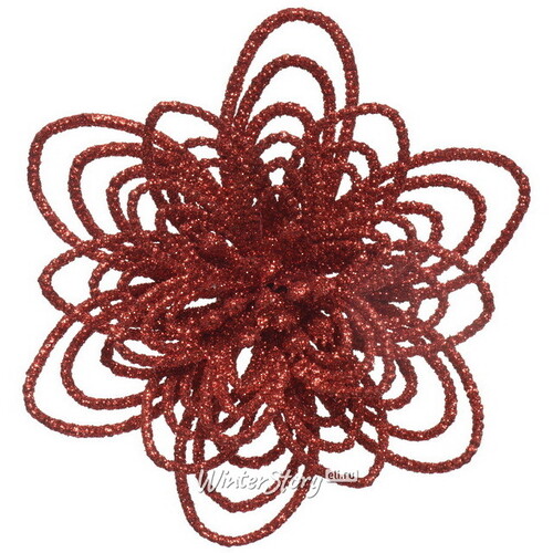 Декоративный цветок Аделис 10 см, красный, 3 шт, клипса Kaemingk