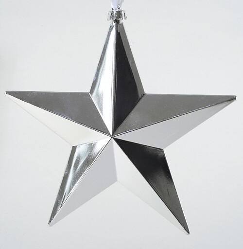 Игрушка для уличной елки Звезда 20 см серебряная, пластик Kaemingk