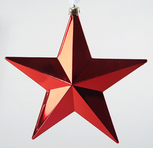Игрушка для уличной елки Звезда 20 см красная, пластик Kaemingk
