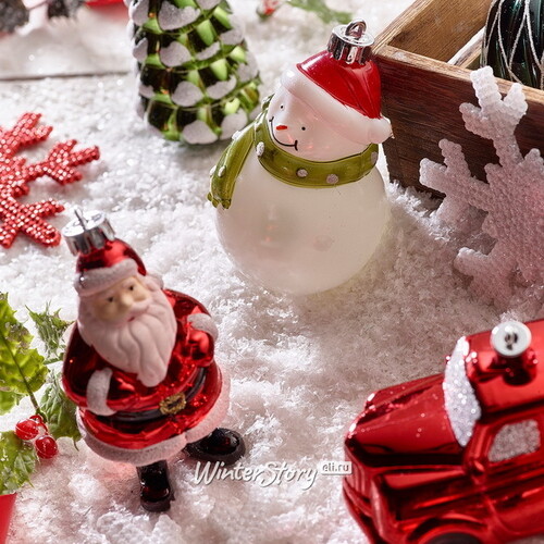 Набор елочных игрушек Новогодняя Сказка 8-12 см, 25 шт, красный с белым, пластик Kaemingk