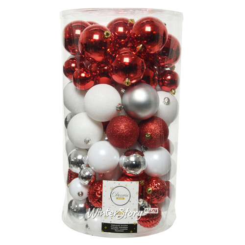 Набор пластиковых шаров Viva Grande: Зимняя ягода 4-8 см, 100 шт Kaemingk