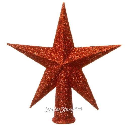 Верхушка Искристая Звезда 12 см красная Kaemingk