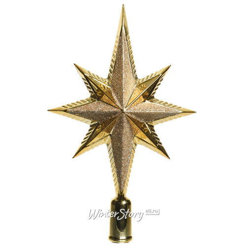 Верхушка Вифлеемская Звезда 25 см золотая Winter Deco