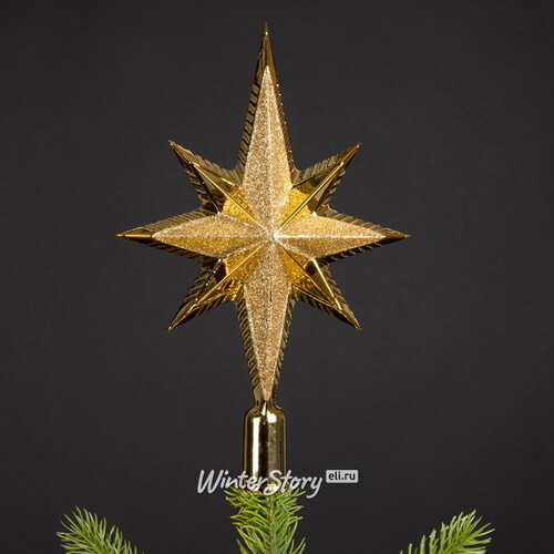 Верхушка Вифлеемская Звезда 25 см золотая Winter Deco