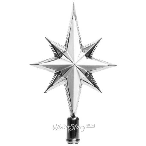 Верхушка Вифлеемская Звезда 25 см серебряная Winter Deco