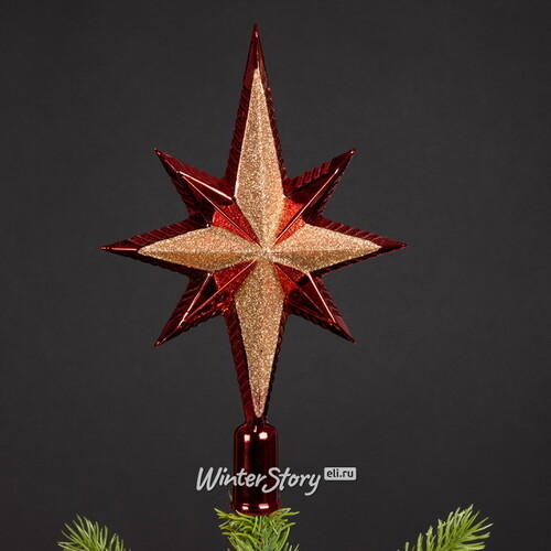Верхушка Вифлеемская Звезда 25 см красная Kaemingk