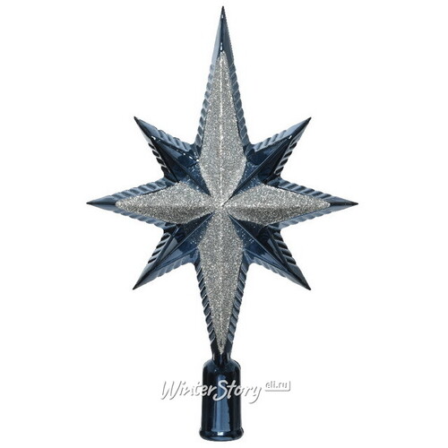 Верхушка Вифлеемская Звезда 25 см синий бархат Kaemingk