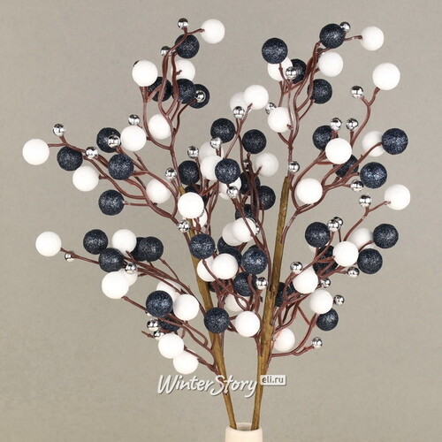 Декоративная ветка с ягодами Эннис: Полярная Ночь 60 см Winter Deco
