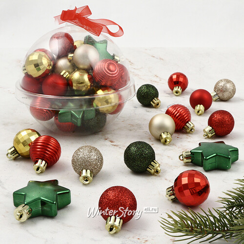 Набор елочных мини-украшений Christmas Gift: Канун Рождества, 30 шт, пластик Kaemingk