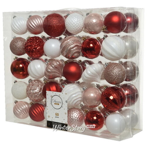 Набор пластиковых шаров Magic Suite: Candy Cane, 6-7 см, 60 шт Kaemingk