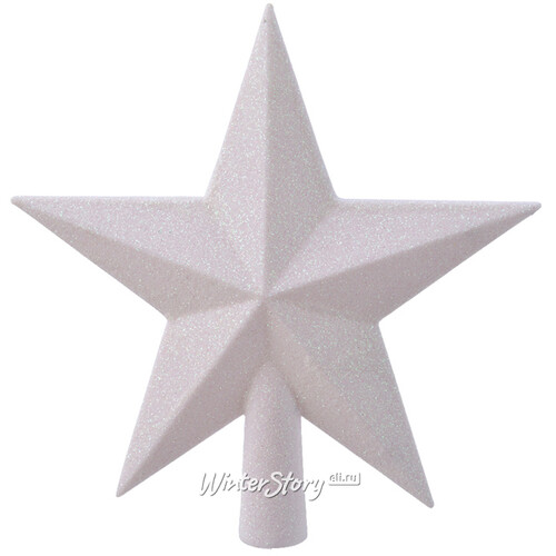 Верхушка Звезда 19 см белая перламутровая Kaemingk