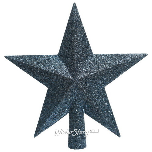 Верхушка Звезда 19 см синий бархат Kaemingk