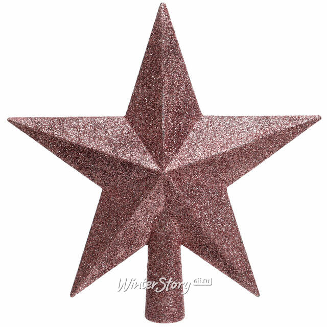 Верхушка Звезда 19 см розовый бархат Kaemingk