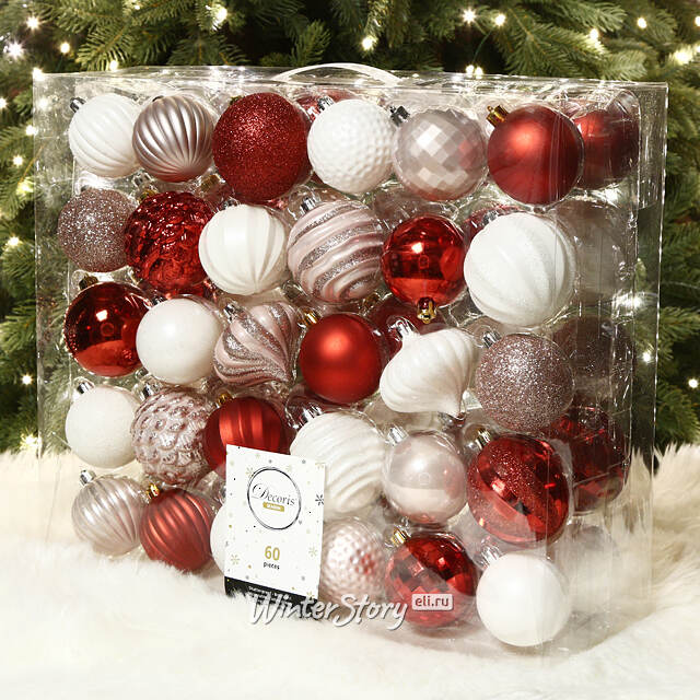 Набор пластиковых шаров Magic Suite: Candy Cane, 6-7 см, 60 шт Winter Deco