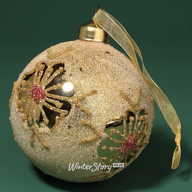 Набор стеклянных шаров Champs de Fleurs 8 см, 3 шт Kaemingk