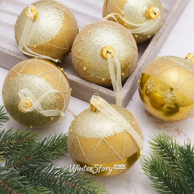 Набор стеклянных шаров Ливорно 8 см, 6 шт Kaemingk