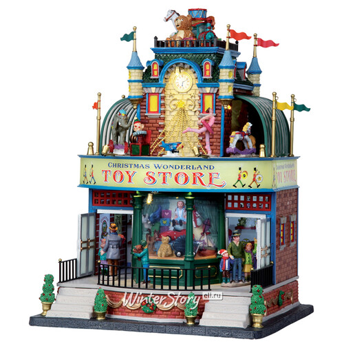 Светящаяся музыкальная композиция Рождественский магазин игрушек, 31*23*22 см, с движением Lemax