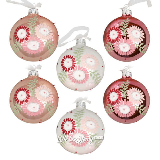 Набор стеклянных шаров Fleury 8 см, 6 шт Kaemingk