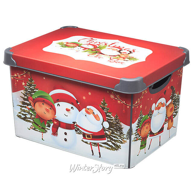 Коробка для хранения елочных игрушек Веселая Компания - New Year 41*30 см красная Koopman (Купман)