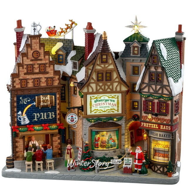 Фасад Улица Винтергартен 28*31 см, подсветка, батарейки Lemax