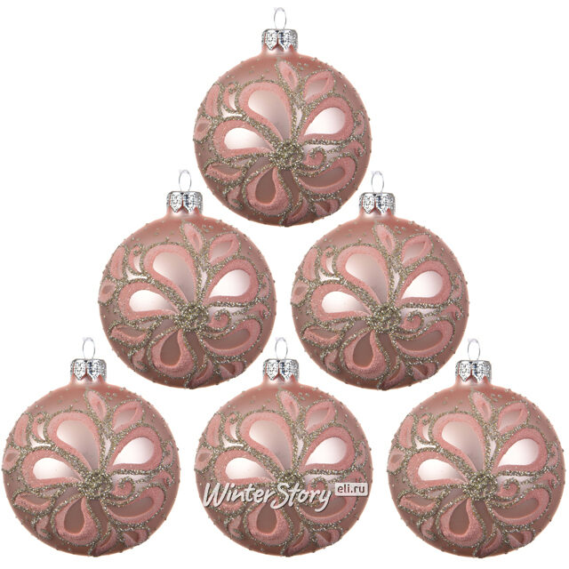 Набор стеклянных шаров Амальфи 8 см, 6 шт Kaemingk