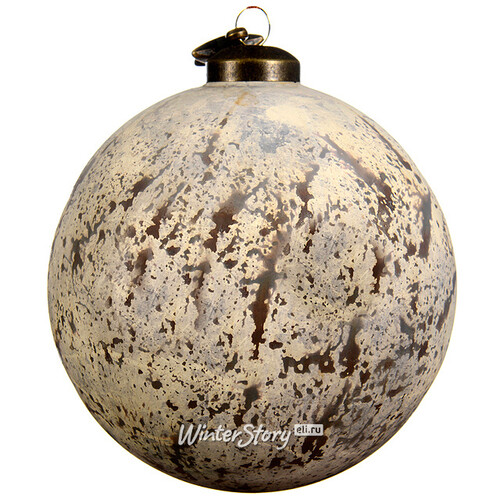 Винтажный шар Мраморный 8 см белый, стекло Kaemingk