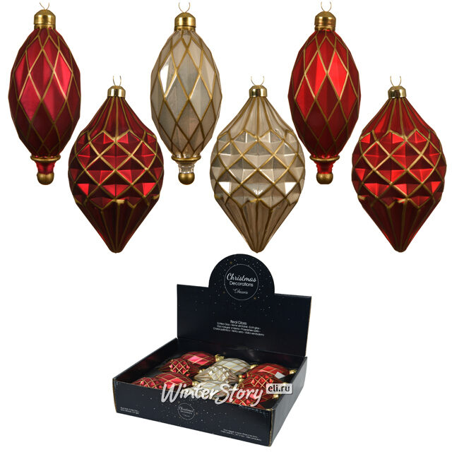 Набор стеклянных елочных игрушек Лакруа, 12 шт Kaemingk