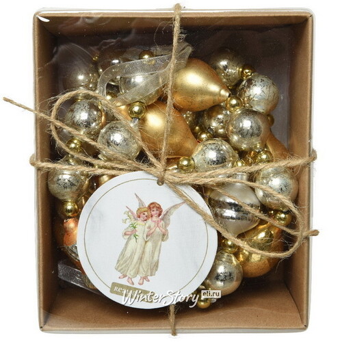 Стеклянные бусы на елку Vintage Christmas: Soft Gold 180 см Kaemingk
