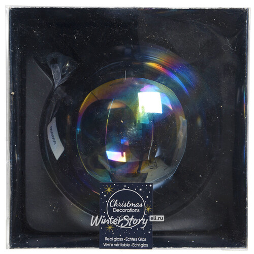 Стеклянный елочный шар Мыльный Пузырь 15 см прозрачный перламутр Kaemingk