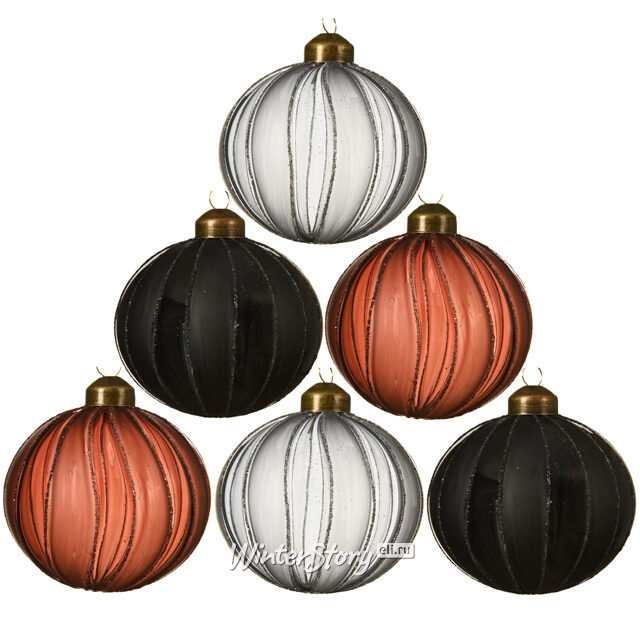 Набор стеклянных шаров Де-Фонтен 8 см, 12 шт Kaemingk