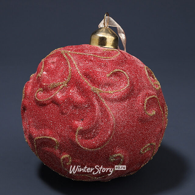 Набор винтажных елочных шаров Монфревиль 10 см красный, 2 шт, стекло Kaemingk