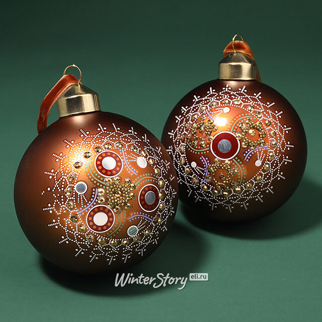 Набор стеклянных шаров Avaratto 8 см карамельный, 2 шт Kaemingk