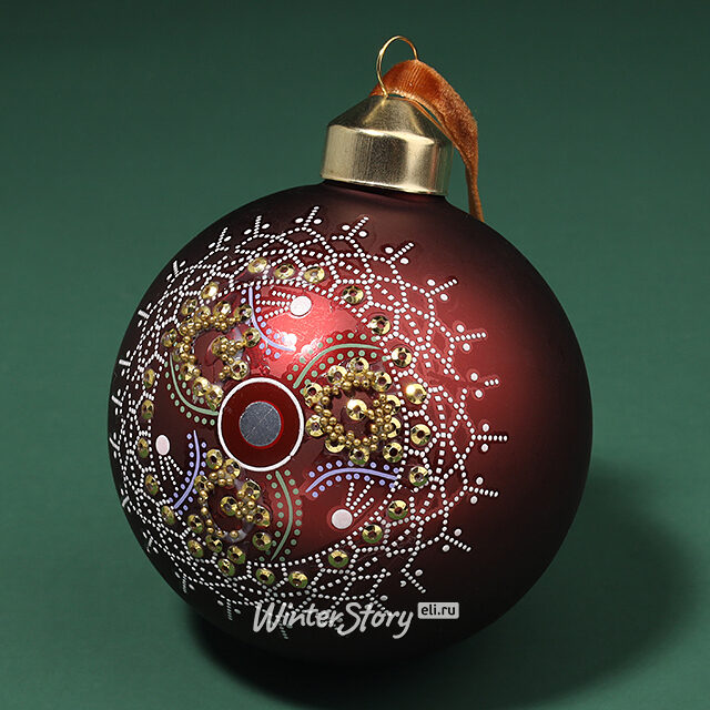 Набор стеклянных шаров Avaratto 8 см бургунди, 2 шт Kaemingk