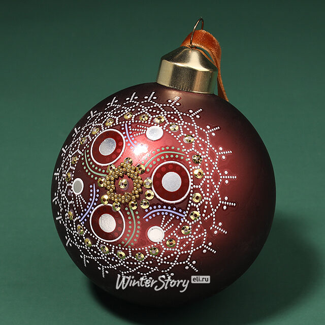 Набор стеклянных шаров Avaratto 8 см бургунди, 2 шт Kaemingk