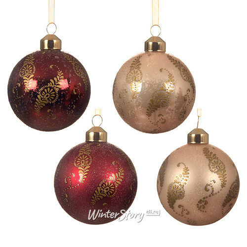 Набор стеклянных елочных шаров Wonderful Christmas 8 см, 12 шт Kaemingk