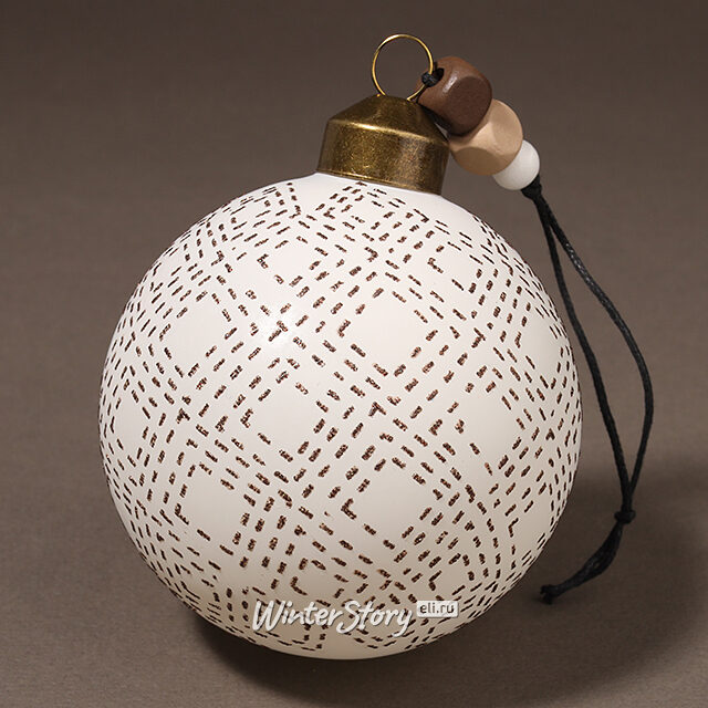 Набор стеклянных шаров Walnut Geometry 8 см, 3 шт Kaemingk