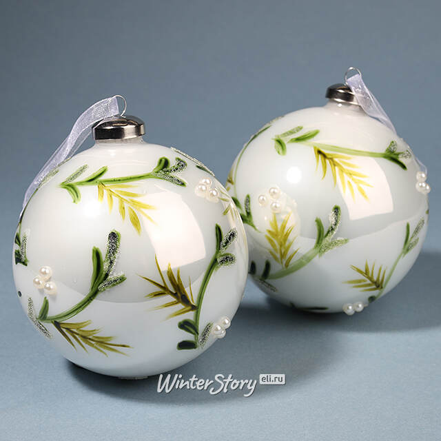 Набор стеклянных шаров Ла Браншетт Ноэль 10 см, 2 шт Kaemingk