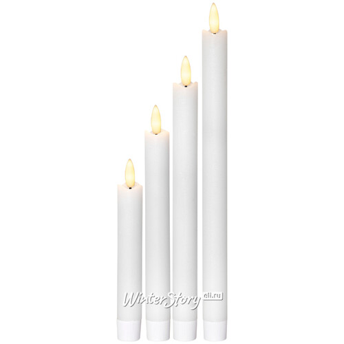 Набор столовых LED свечей с имитацией пламени Flamme 4 шт, 16-28 см Star Trading