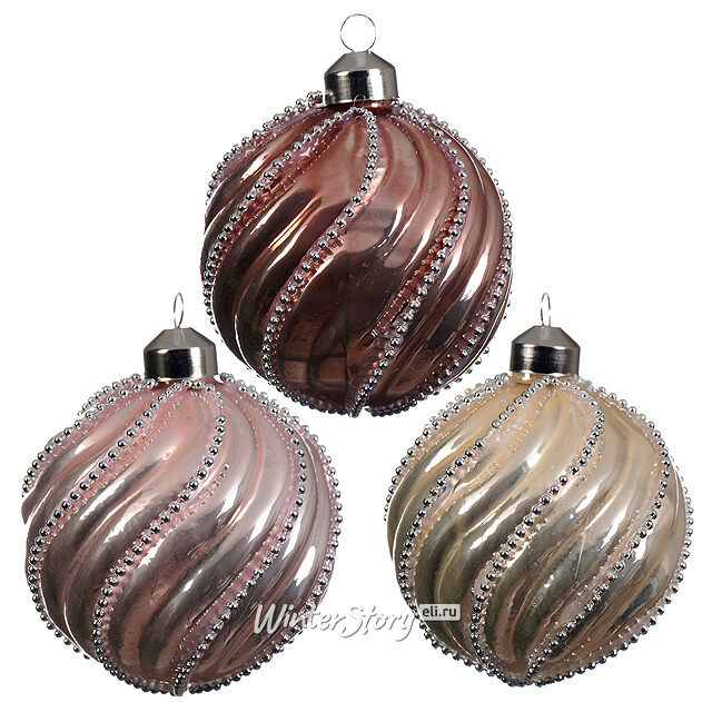 Набор стеклянных шаров Волна 8 см, 12 шт Kaemingk