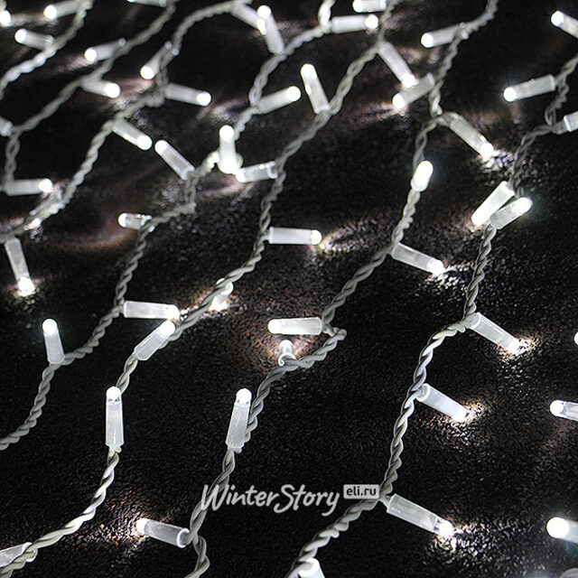 Светодиодный занавес 2*3 м, 925 холодных белых LED ламп, белый КАУЧУК, соединяемый, IP65 Экорост