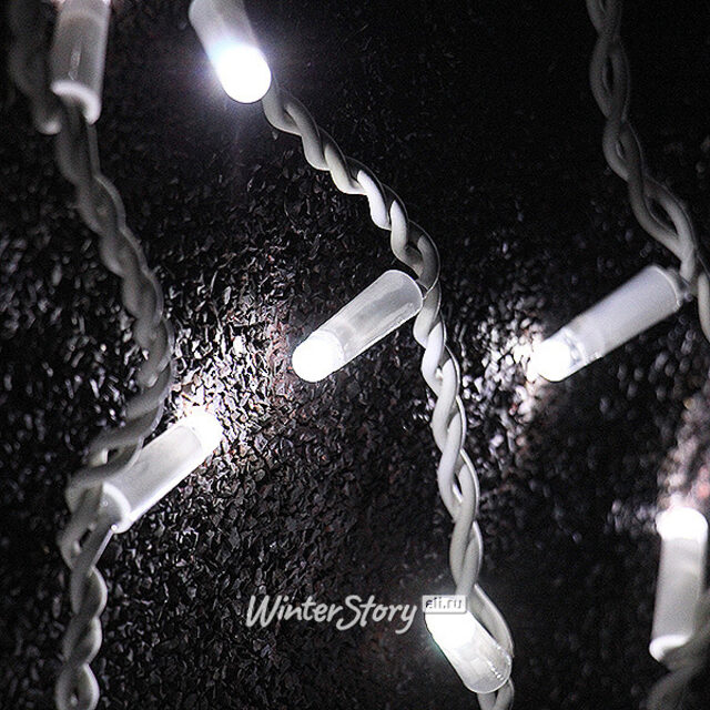 Светодиодный занавес 2*3 м, 925 холодных белых LED ламп, белый КАУЧУК, соединяемый, IP65 Экорост