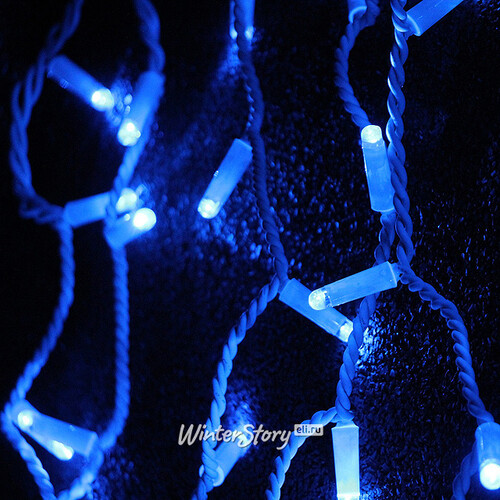 Светодиодный занавес 2*3 м, 925 синих LED ламп, белый каучук, соединяемый, IP65 Экорост