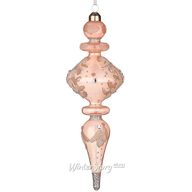 Набор стеклянных елочных игрушек Barbiano 24 см пудровые, 2 шт Kaemingk