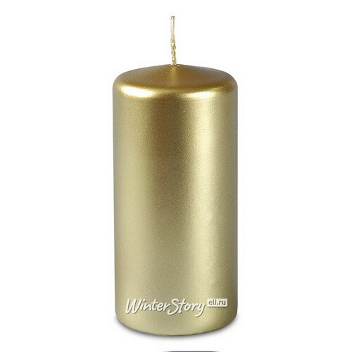Декоративная свеча столбик Ombra 125*60 мм золотая Омский Свечной